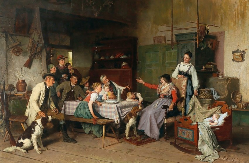 Boas notícias na família - Theodore Gerard (1829-1895)