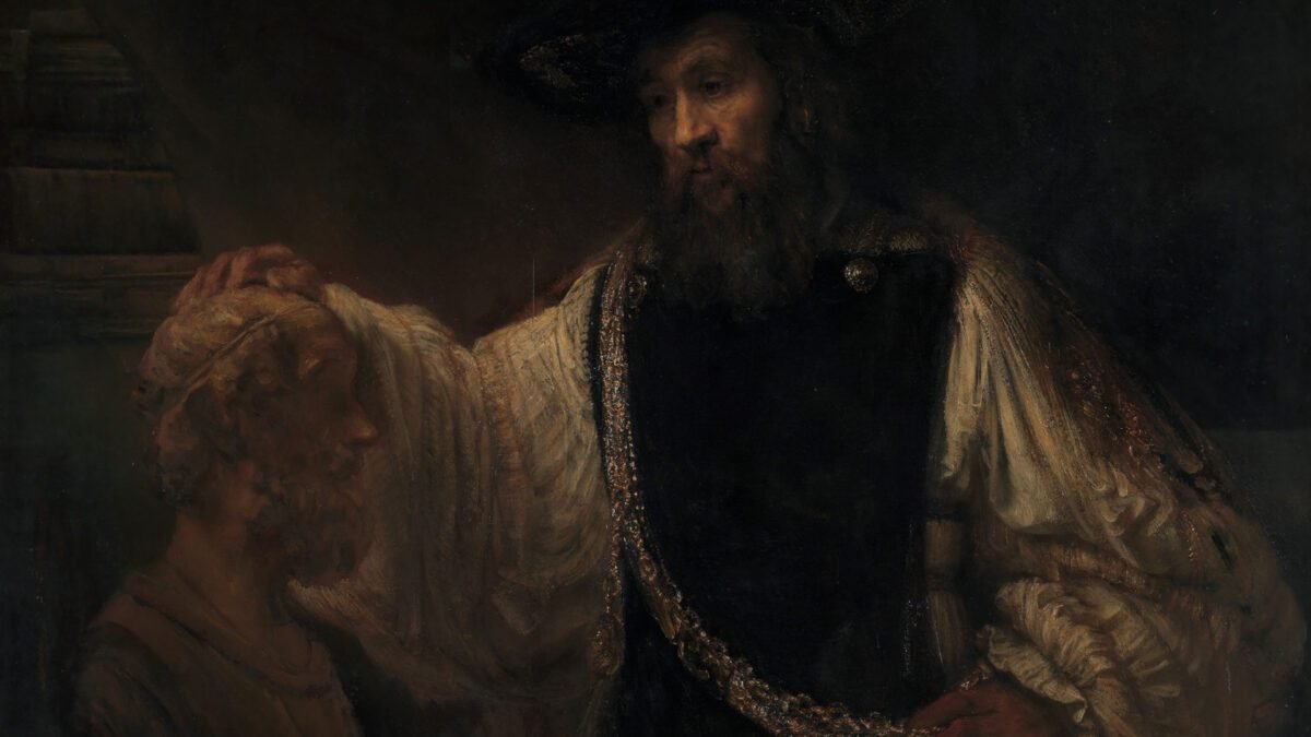 Aristóteles Contemplando um busto de Homero: Uma pintura de Rembrandt