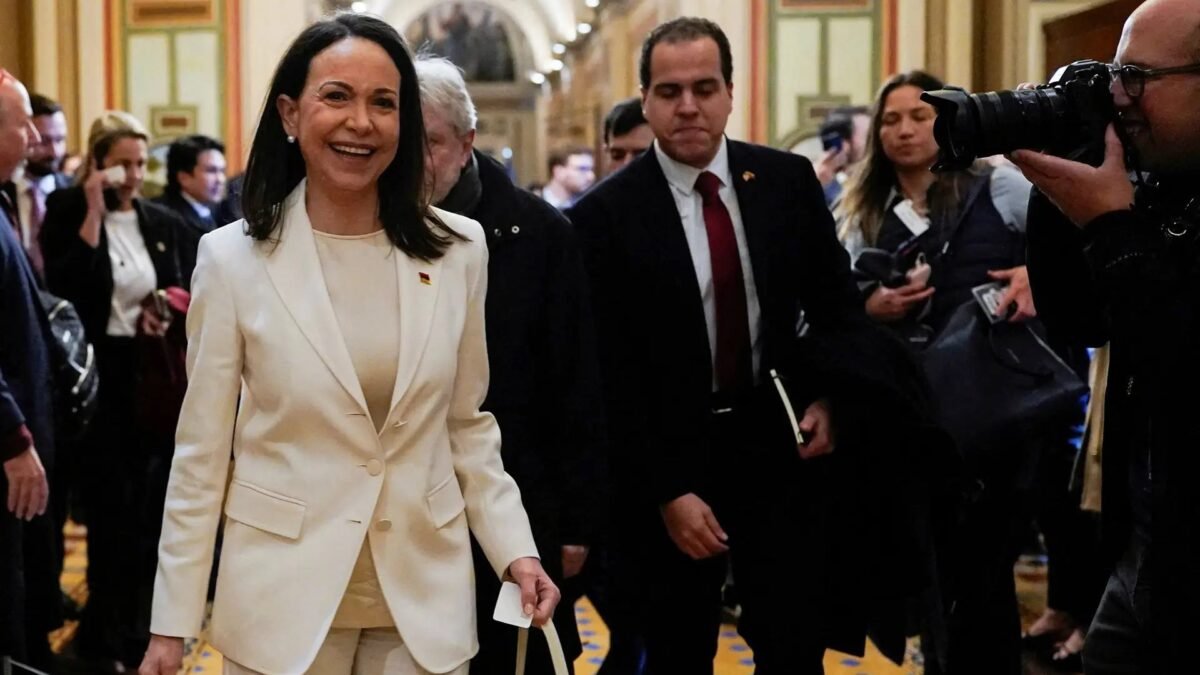 Nicolás Maduro e María Corina Machado nos Estados Unidos